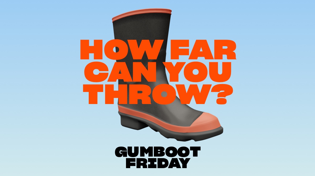 Gumboot Friday Throw for a good cause